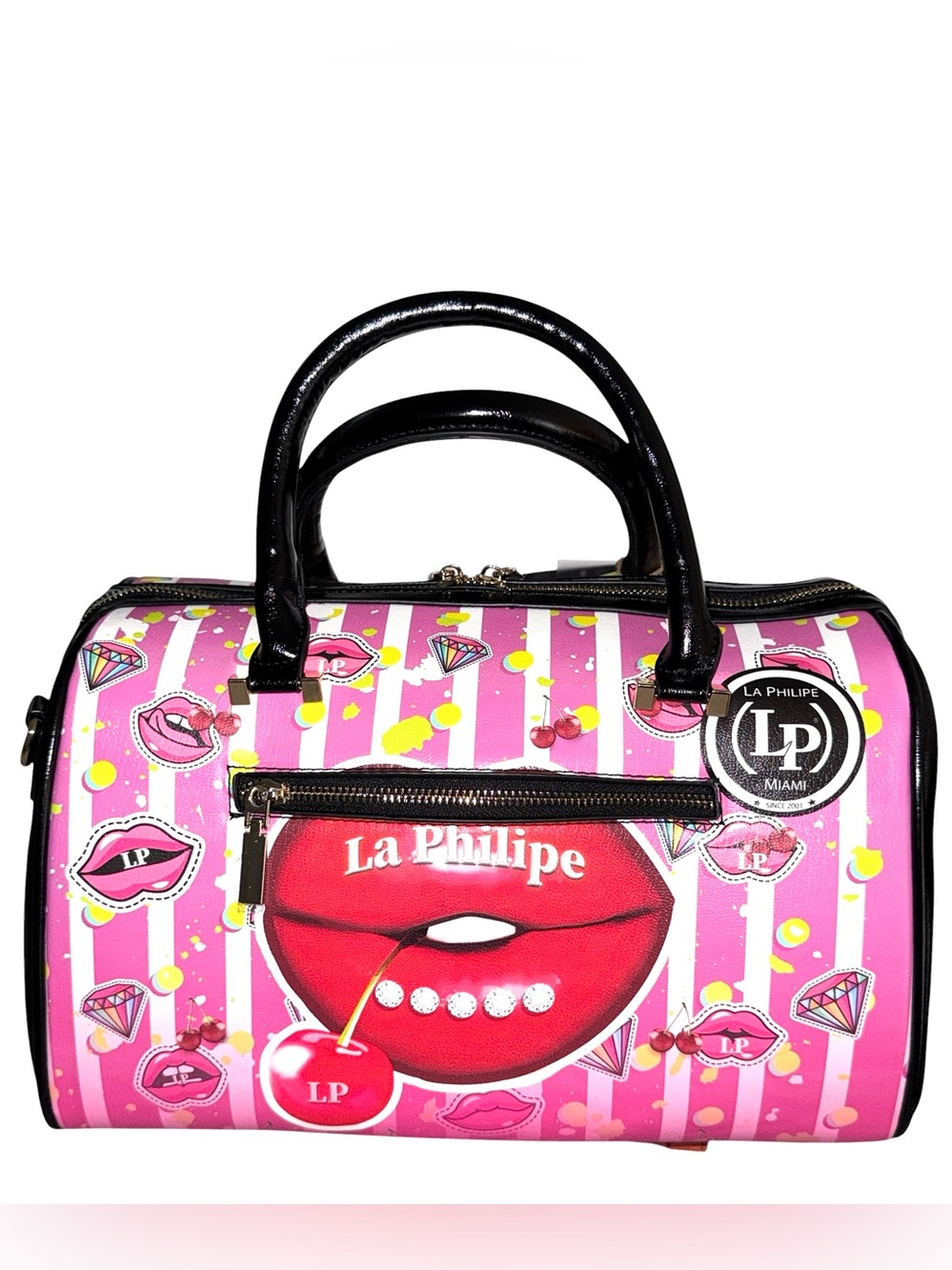 La Philipe “Juicy Lips” Large Satchel w/Black Trim - NWT - Picture 2 of 2